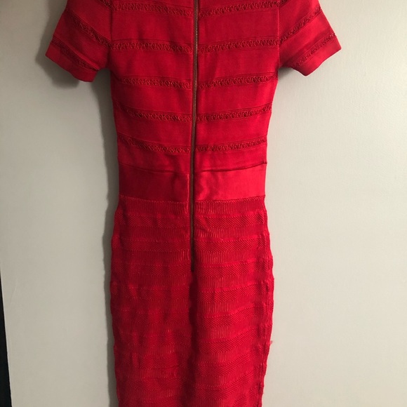 French Connection Red knit midi Dress size 2 - Picture 4 of 6